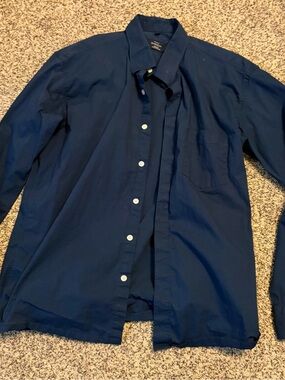 Classic Navy Dress Shirt - Men